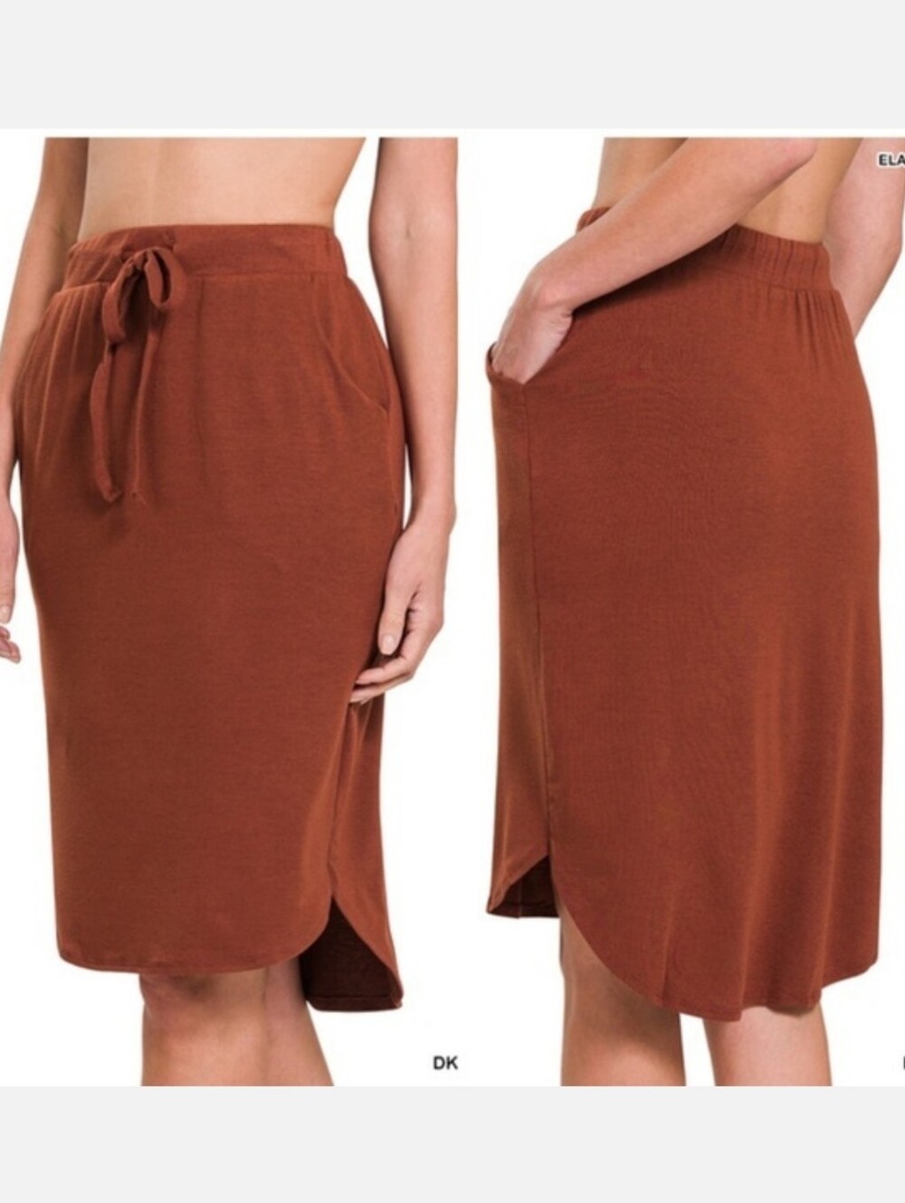 Zenana Self Tie Tulip Hem Skirt Size M NWOT - Picture 3 of 6